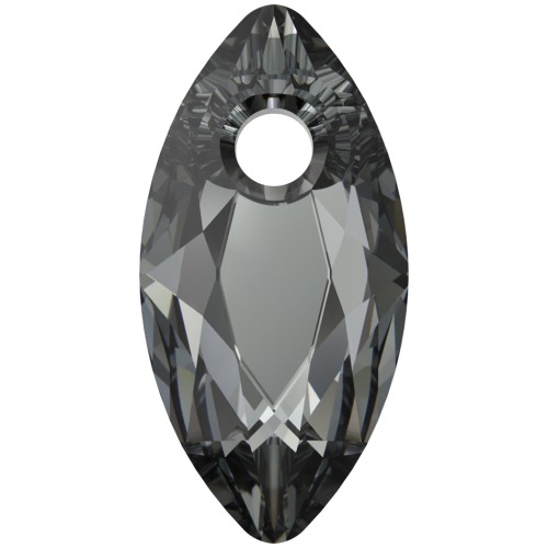 Swarovski Taglio Marquise 6437 9x4.5 mm Ciondolo - Cristallo Notte Argento x1