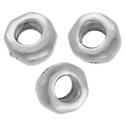 Perla a disco irregolare da 5 mm - foro largo - Placcatura in argento finito invecchiato x5|raw }}