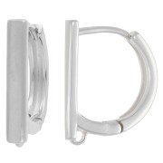 Barretta Dormeuses 15,5x12 mm con 1 anello aperto - Placcatura argento fine x2