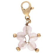 Charms stella con chiusura - Acciaio inossidabile 304 Gold - Quarzo fragola Imit