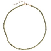 Collana con cordino ritorto in poliestere da 4 mm - Acciaio inox 304 - Oro - Cachi x1