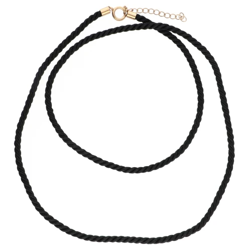 Collana con cordino ritorto in poliestere da 4 mm - Acciaio inox 304 - Nero x1