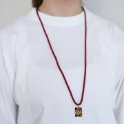 Collana con cordino ritorto in poliestere da 4 mm - Acciaio inox 304 - Nero x1