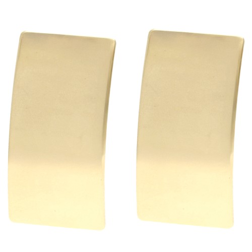 Orecchini a perno rettangolari 25x13 mm con anello aperto - Oro x2