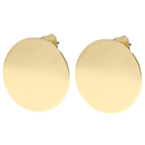 Orecchini tondi da 18 mm con occhio aperto - Oro x2