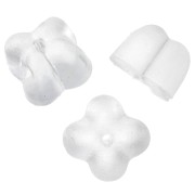 Farfalline in silicone da 6 mm a forma di trifoglio per orecchini perno - Trasparenti x10