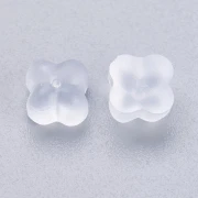 Farfalline in silicone da 6 mm a forma di trifoglio per orecchini perno - Trasparenti x10