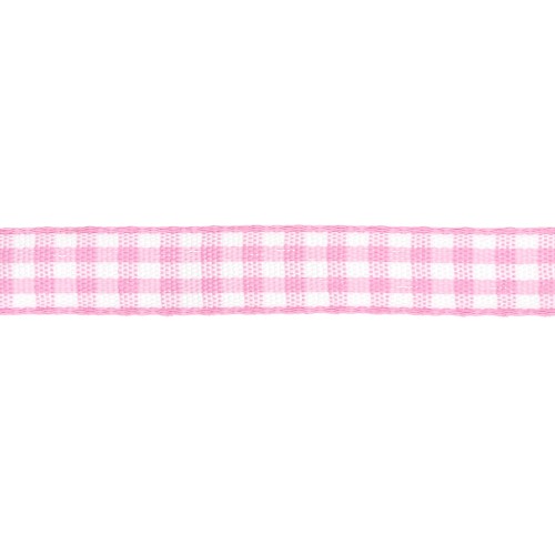 Nastro in poliestere da 10 mm - Rosa - Bianco x1m