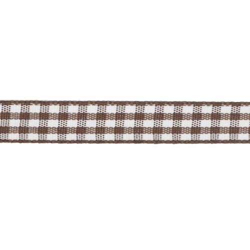 Nastro in poliestere da 10 mm - Marrone - Bianco x1m