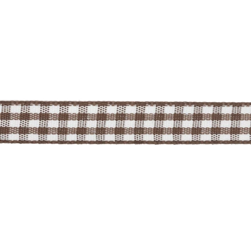 Nastro in poliestere da 10 mm - Marrone - Bianco x1m