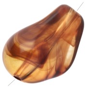 Perle irregolari 21x15 mm in resina trasparente - Ambra marmorizzata x10