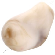 Perle irregolari 21x15 mm in resina opaca - Beige marmorizzato - Marrone x10