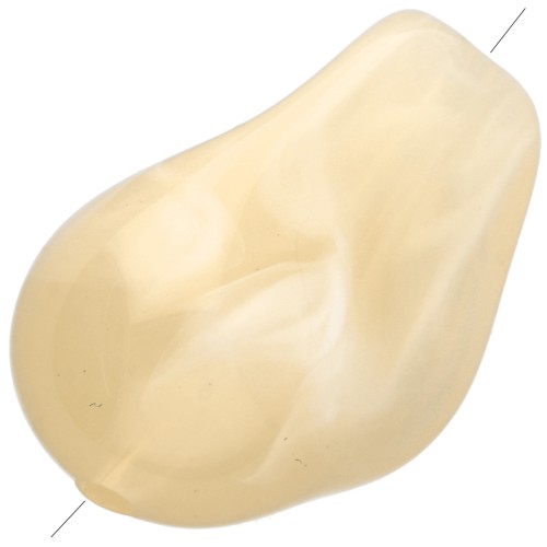 Perle irregolari 21x15 mm in resina traslucida - Beige marmorizzato x10