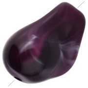Perle irregolari 21x15 mm in resina traslucida - Viola marmorizzato x10