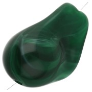 Perle irregolari 21x15 mm in resina opaca - Verde scuro marmorizzato x10