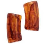 Perle tubolari curve 29x14 mm in acrilico trasparente - Marbré Fauve x10