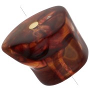 Perle irregolari in acrilico trasparente 16x20 mm - Ambra marmorizzata x4