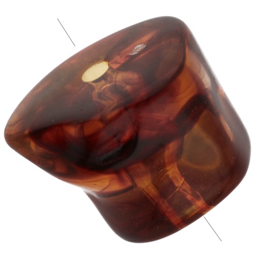 Perle irregolari in acrilico trasparente 16x20 mm - Ambra marmorizzata x4
