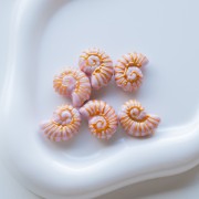 Conchiglia in ceramica perla chiocciola 21,5x16,5 mm - Rosa - Oro x1