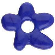 Perla fiore irregolare 18x17 mm in vetro opaco - Blu scuro x1