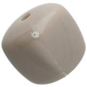 Perle cubiche irregolari 16x17 mm - seconda scelta - Acrilico opaco - Grège x10