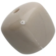 Perle cubiche irregolari 16x17 mm - seconda scelta - Acrilico opaco - Grège x10