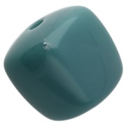 Perle cubiche irregolari 16x17 mm - seconda scelta - Acrilico opaco blu pavone x10