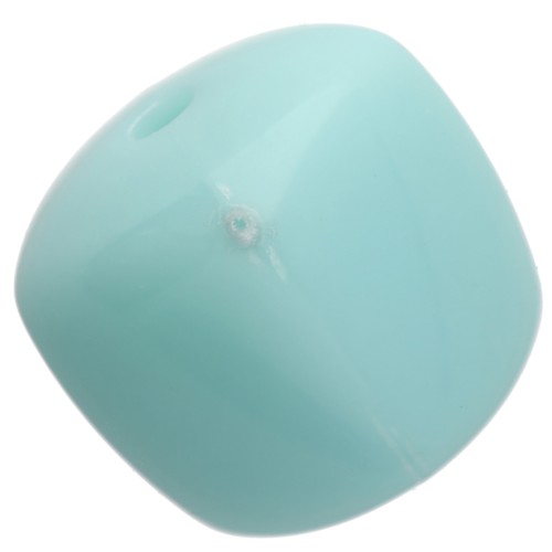 Perle cubiche irregolari 16x17 mm - seconda scelta - Acrilico opaco Blu smerigliato x10