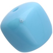 Perle irregolari a forma di cubo 16x17 mm - seconda scelta - Acrilico opaco Azzurro x10