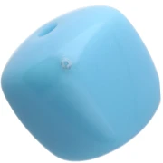 Perle irregolari a forma di cubo 16x17 mm - seconda scelta - Acrilico opaco Azzurro x10