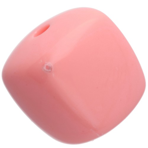 Perle irregolari a forma di cubo 16x17 mm - seconda scelta - Acrilico opaco - Rosa x10