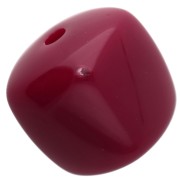 Perle cubiche irregolari 16x17 mm - seconda scelta - acrilico opaco Bordeaux x10