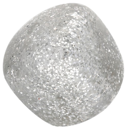 Perle cubiche irregolari 16x17mm - seconda scelta Acrilico trasparente Argento x10