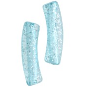 Argentato - Perle tubolari curve 19x5 mm in acrilico trasparente - Blu Brillantini Argento x10 Perle tubolari curve 19x5 mm in acrilico trasparente - Blu Brillantini Argento x10