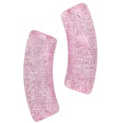 Rosa - Perle tubolari curve 35x11 mm in acrilico trasparente - Rosa Brillantini Argento x6 Perle tubolari curve 35x11 mm in acrilico trasparente - Rosa Brillantini Argento x6