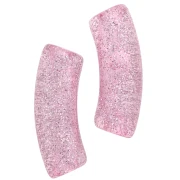 Perle tubolari curve 35x11 mm in acrilico trasparente - Rosa Brillantini Argento x6