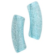 Perle tubolari curve 35x11 mm in acrilico trasparente - Blu Brillantini Argento x6