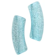 Perle tubolari curve 35x11 mm in acrilico trasparente - Blu Brillantini Argento x6