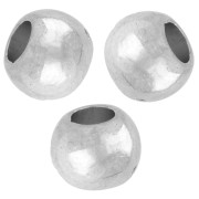 Argentato - CCB Metallic Acrylic 8mm Perle rotonde a foro largo - Argento x10 CCB Metallic Acrylic 8mm Perle rotonde a foro largo - Argento x10