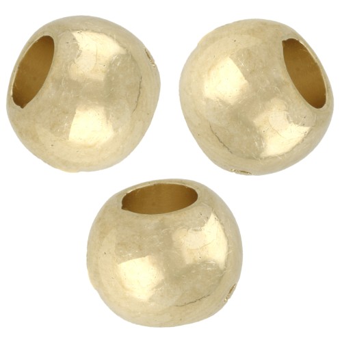 CCB Acrilico metallizzato 8 mm Perle rotonde a foro largo - Dorato x10