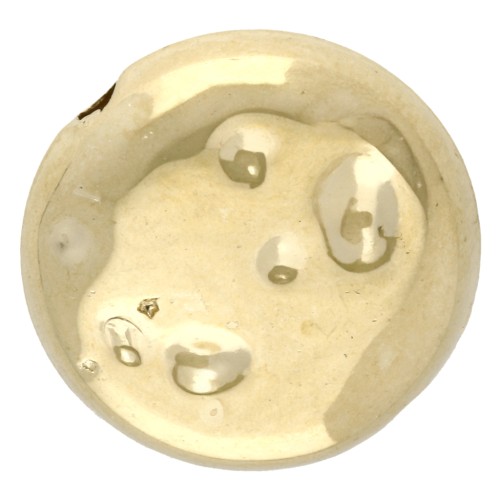 Perle rotonde piatte - paletto martellato 12 mm - acrilico metallizzato CCB - Dorato x10