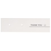 Confezione da 10 cartoncini porta-gioielli 7x2 cm per orecchini - Thank you - Bianco