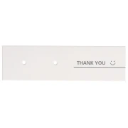 Confezione da 10 cartoncini porta-gioielli 7x2 cm per orecchini - Thank you - Bianco