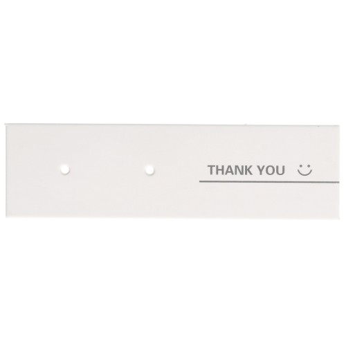 Confezione da 10 cartoncini porta-gioielli 7x2 cm per orecchini - Thank you - Bianco