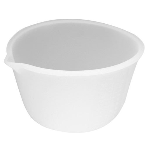 Bicchiere dosatore in silicone graduato da 600 ml con beccuccio - Trasparente x1