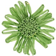 Ciondoli a fiore in rafia da 55 mm - Verde x2