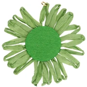Ciondoli a fiore in rafia da 55 mm - Verde x2