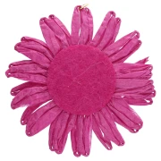 Ciondoli a fiore in rafia da 55 mm - Fucsia x2