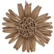 Ciondoli a fiore in rafia da 55 mm - Beige x2