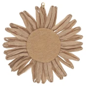 Ciondoli a fiore in rafia da 55 mm - Beige x2
